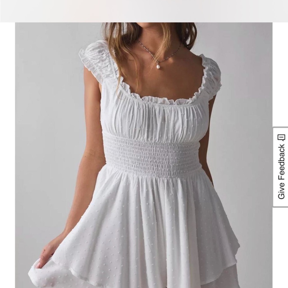 Urban Outfitters White Ruffle Dress